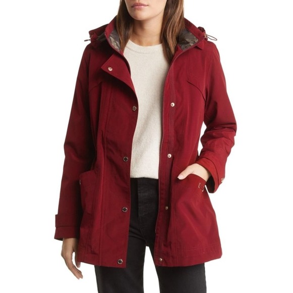 Gallery Merlot Removable Lining/Hood Utility Trench Coat - Picture 3 of 10